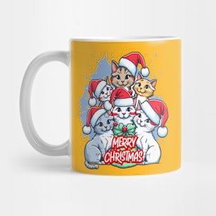 Merry Christmas Cat Squad Meowy Mug